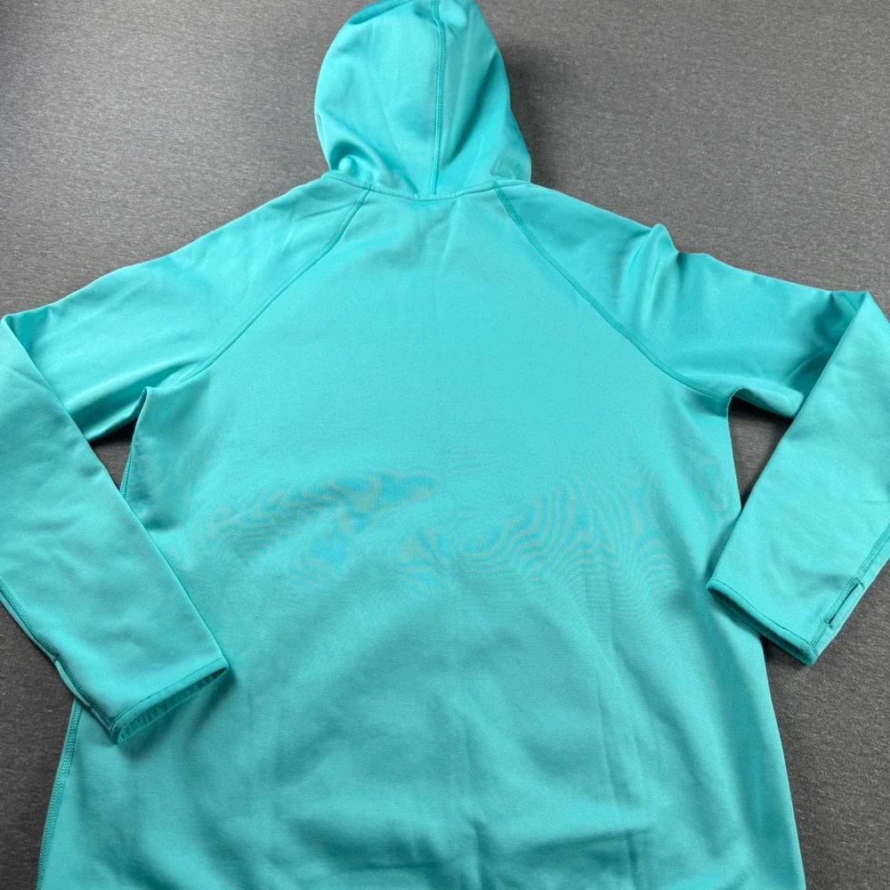 Nike Womens Dri-FIT Hoodie Turquoise Teal Athletic Sweatshirt Large RN56323